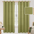 Moss Green Linen Curtains 72 inches Long for Bedroom 2 Panels (52"W x 72"L (Pack of 2) / Silver Grommet-moss Green)