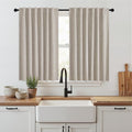 Natural Beige 100% Blackout Short Curtains 45 Inch Long (Natural Beige / 52"W x 45"L (Pack of 2))