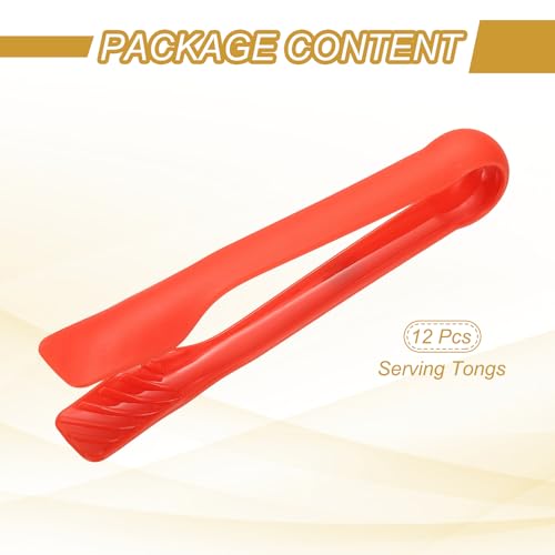 12 Pcs Toaster Tongs (8 Inch / Red)