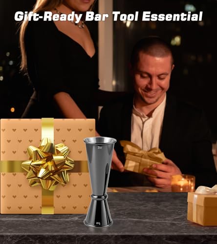 Stainless Steel Cocktail Jiggers (1 Pack-A / Black)