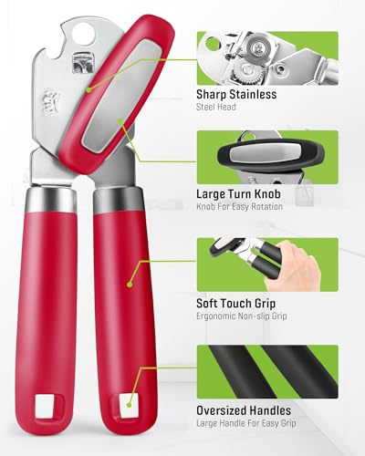 Multifunctional Can Opener Manual (Red)