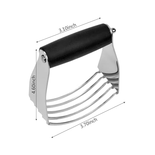 Dough Blender Heavy Duty Pastry Cutter Stainless Steel Butter Cutter Professional Baking Tool For Mixing Flour Butter (Black*2)