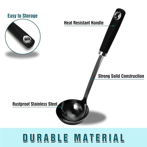 12 Inch Black Stainless Steel Soup Ladle (Z-Black Ladle)