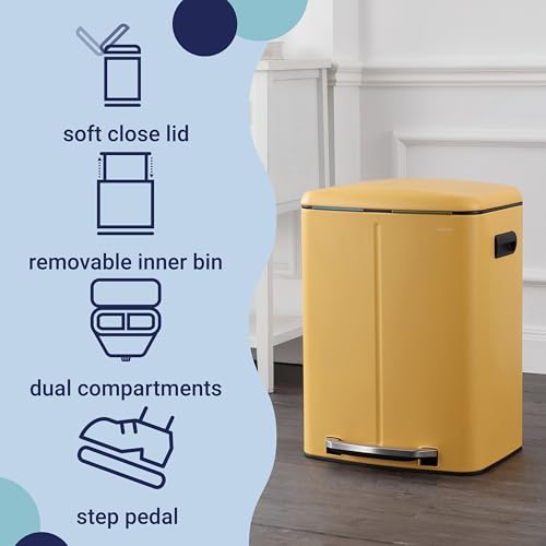 Marco 10.6 Gal Double Bucket Step Trash Can (Daffodil Yellow)