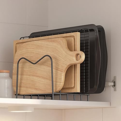 5mm Wire Cutting Board Organizer Holder Stand for Cabinet Countertop (5-Slot 1 pack)