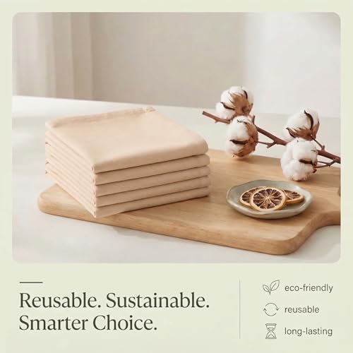 Kitchen Towels Cotton Dish Towels 20”x30” (20" x 30" (Set of 6) / 097 Beige)