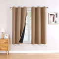 100% Blackout Curtains for Bedroom 63 Inches Long 2 Panels Set (42"W x 63"L (Pack of 2) / Cappuccino)