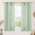 Fresh Green Linen Sheer Curtains 63 Inch Length for Bedroom 2 Panels (34"W x 63"L (Pack of 2) / Fresh Green)