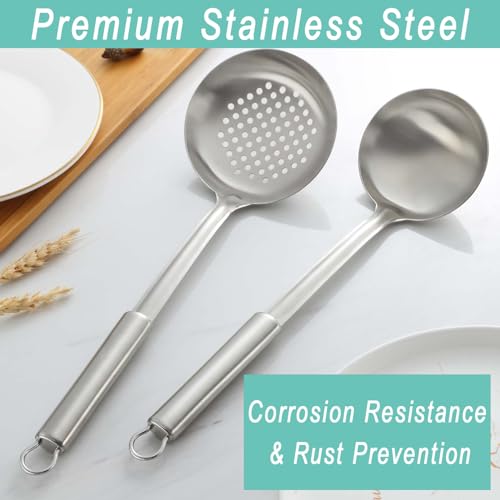 2 Pcs Ladle and Slotted Spoon (2P-Grey)