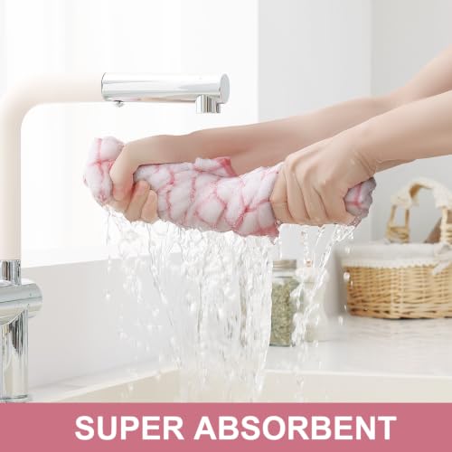 Large Premium Cotton Kitchen Towels 16"x 28" (Rose / 16" X 28" - 12 Pack)