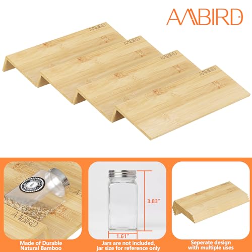 Bamboo Spice Drawer Organizer with Non (8 Pcs x 11.8'' W / Natural)
