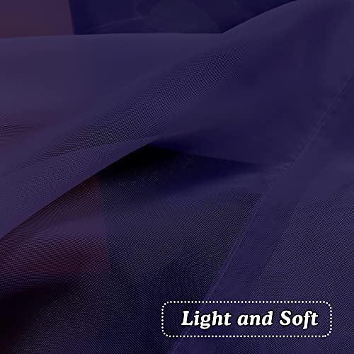 2 Panels Purple Sheer Valance (Purple / 42"W x 14"L (Pack of 2))