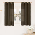 Dark Brown Linen Curtains 48 Inch Length for Bedroom 2 Panels (34"W x 48"L (Pack of 2) / Dark Brown)