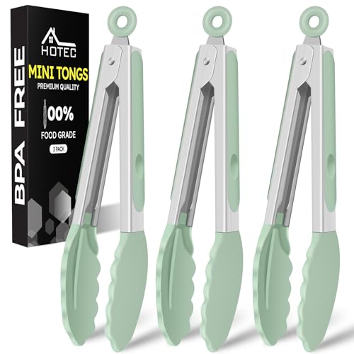 Small Silicone Kitchen Tongs 7 (Light Green)