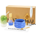 Matcha Whisk Set With Ceramic Matcha Bowl (Blue)