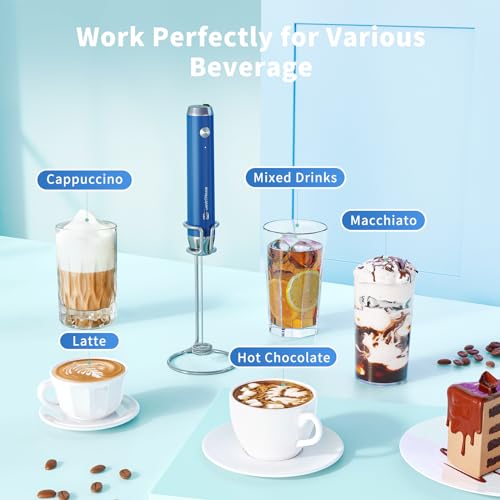 LunaFro Rechargeable Milk Frother (Dark Blue)