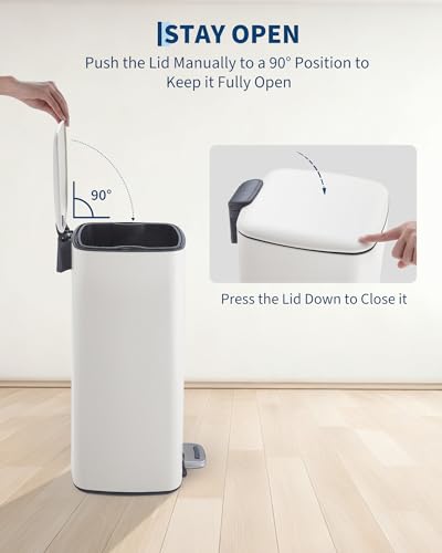 8 Gallon Trash Can for Kitchen (Beige)