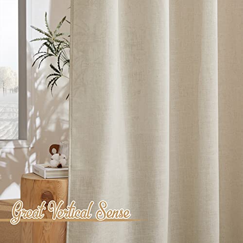 Linen Curtains 108 inch Length 2 Panels (52"W x 108"L (Pack of 2) / Taupe)