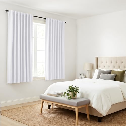 50% Blackout Window Curtain Panels (Pure White / 42"W x 72"L (Pack of 2))