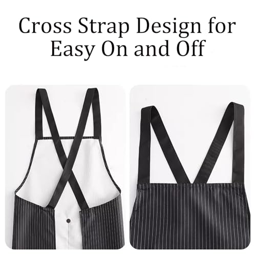 2 Pack Aprons for Women with Hand Wipe & Pockets (Style 10)
