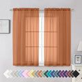 Orange Sheer Curtains 54 Inch Length 2 Panels Set (42"W x 54"L (Pack of 2) / Orange)