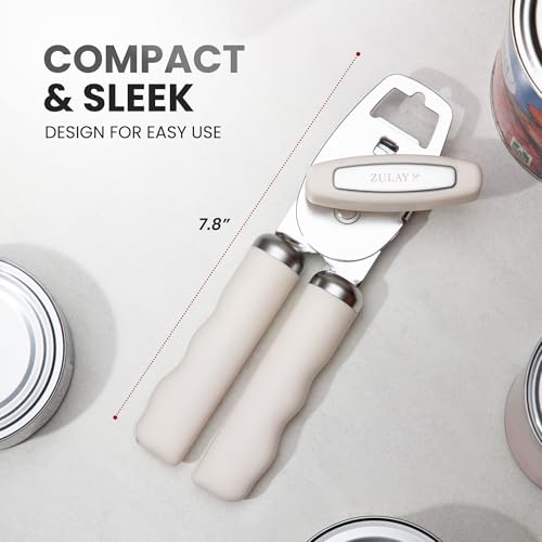 Manual Can Opener Heavy Duty Patented Stainless Steel (Cream / Comfy Grip)