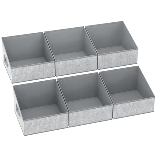 Closet Storage Bins (Blended Gray / 6 Bins 11.4"x11.4"x7.8")