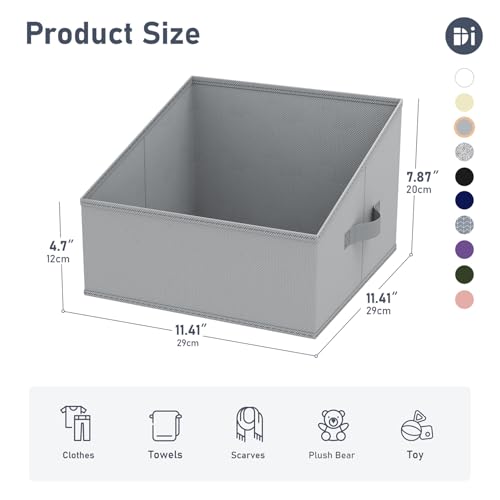 Closet Storage Bins 10 Pack (Gray / 10 Bins 11.4"x11.4"x7.8")