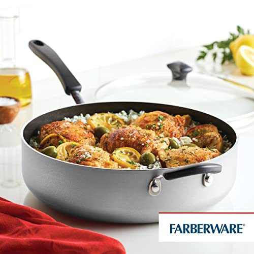 Cookstart DiamondMax Nonstick Jumbo Cooker with Lid and Helper Handle (Silver / 6 Quarts)