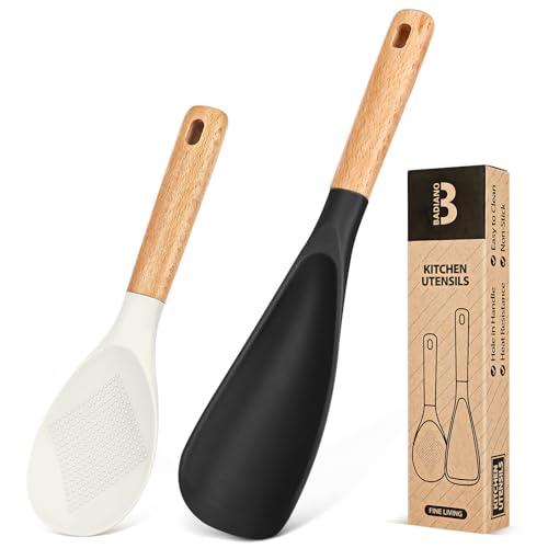 Cooking Spoon and Rice Scooper for Nonstick Cookware (BW)