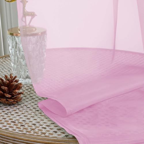 Pink Sheer Curtains 72 Inches Long 2 Panels Set (Pink / 59"W x 72"L (Pack of 2))