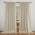 Extra Wide Sheer Curtains for Sliding Patio Door Large Window (Beige / 70"W x 95"L (Pack of 2))