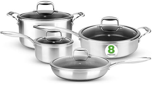 8 Piece Triply Cookware Set Stainless Steel (8pc Set / Stainless Steel)