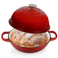 Enameled Cast Iron Bread Oven Dutch Oven Pot with Lid Bread Dutch Oven Red (Red / 6QT)