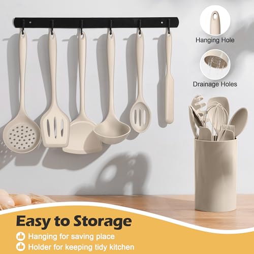 15 Piece Kitchen Cooking Utensil Set (Khaki)