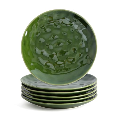 Ceramic Round Dessert Salad Plates (Green)