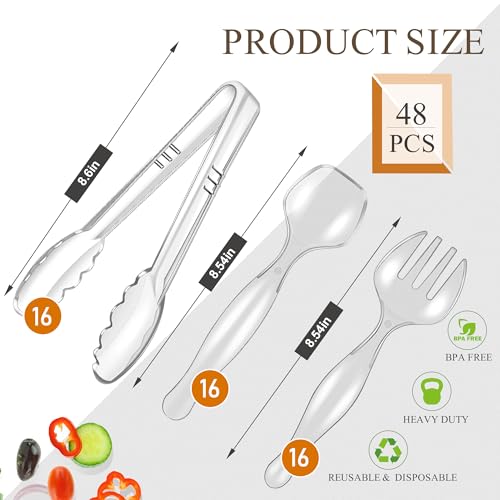 48Pcs Plastic Serving Utensils Set (Clear Style 2 / 48 Pcs)