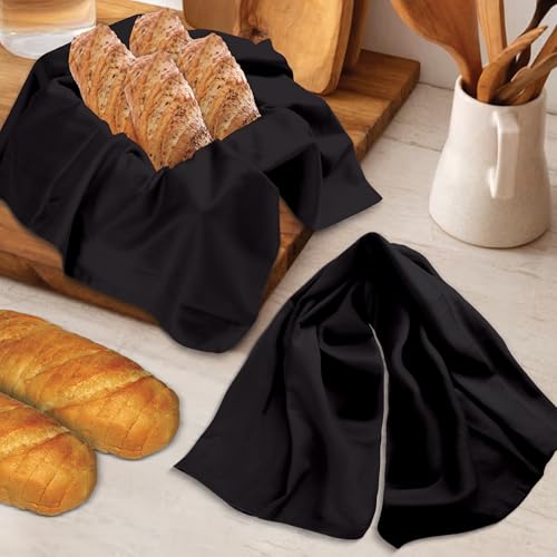 Kitchen Towels Cotton Dish Towels 20”x30” (20" x 30" (Set of 3) / 010 Black)