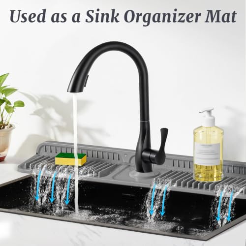 24 Inch Faucet Mat for Kitchen Sink Splash Guard (Gray / 23.6" x 5.5")