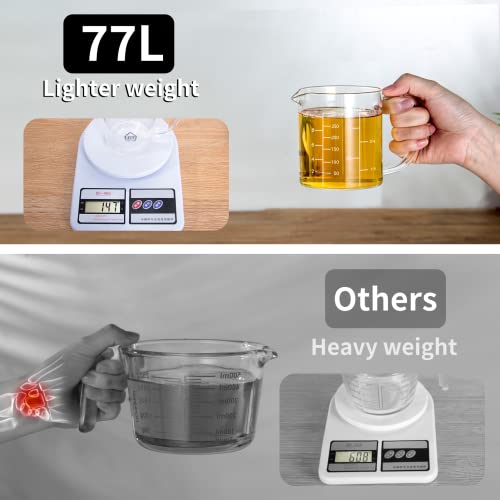High Borosilicate Glass Measuring Cup (White measuring scale / 300 ML (1 1/4 Cup))