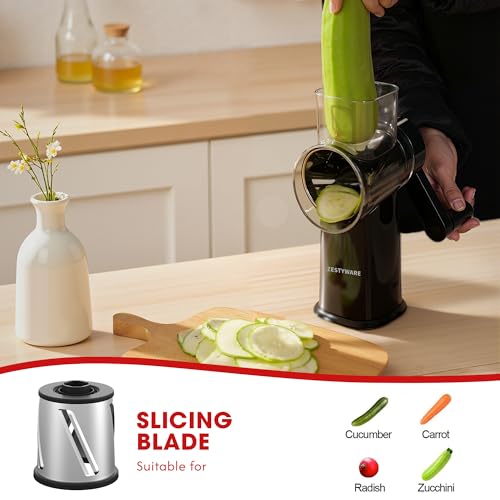 Rotary Cheese Grater Hand Crank with Foldable Handle (Black)