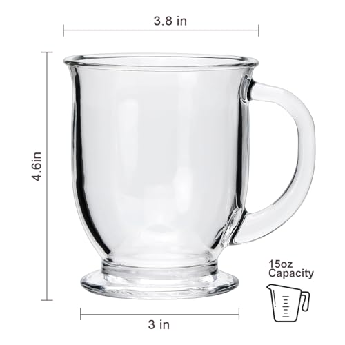 Set of 4 Clear Glass Coffee Mugs (4transparent-Crinkled mug)