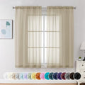 Taupe Sheer Curtains 54 Inch Long 2 Panels (Taupe / 42"W x 54"L (Pack of 2))