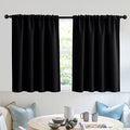 Short Blackout Curtains for Small Window Kitchen Bathroom Cafe RV (Black / 52"W x 36"L (Pack of 2))