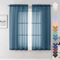 Dusty Blue Sheer Curtains 63 Inch Length 2 Panels (Dusty Blue / 40"W x 63"L (Pack of 2))