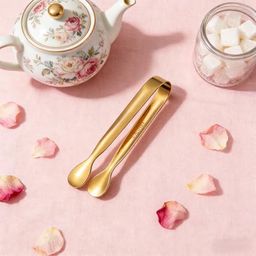 Gold Mini Serving Tongs for Party (Gold)
