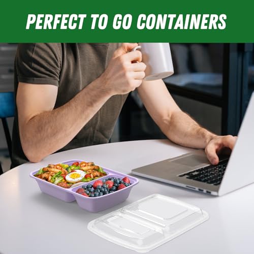 50 Pack 28 oz Meal Prep Containers with Lids 2 (Lilac)
