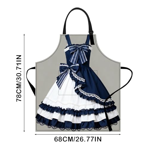 Blue White Bow Chic Smock 26.7x30.7 Inch Polyester (Lu12378)