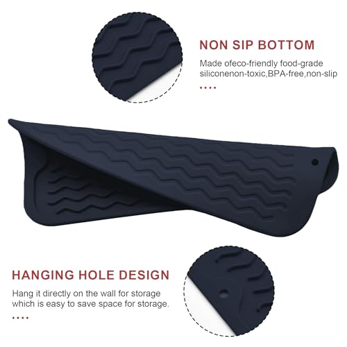 Silicone Dish Drying Mat (Dark Blue / 12" x 6")