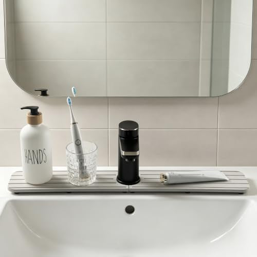 Faucet Mat for Kitchen Sink (Dark Gray / 23.6" x 3.9" x 0.5")